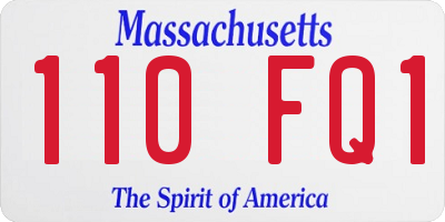 MA license plate 110FQ1