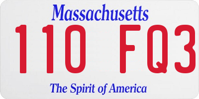 MA license plate 110FQ3