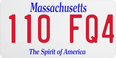 MA license plate 110FQ4