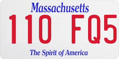 MA license plate 110FQ5