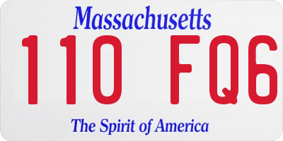 MA license plate 110FQ6