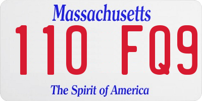 MA license plate 110FQ9