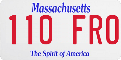 MA license plate 110FR0