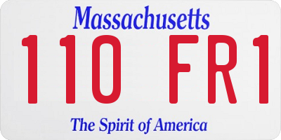 MA license plate 110FR1