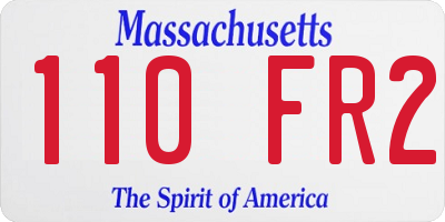 MA license plate 110FR2