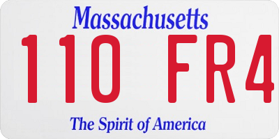 MA license plate 110FR4