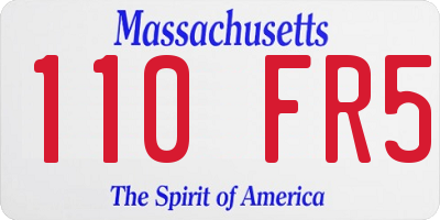 MA license plate 110FR5