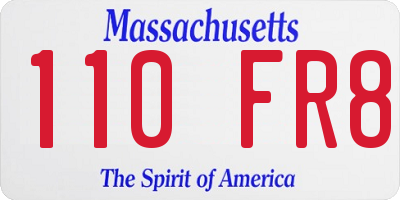 MA license plate 110FR8