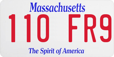 MA license plate 110FR9