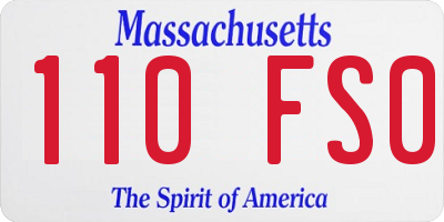 MA license plate 110FS0
