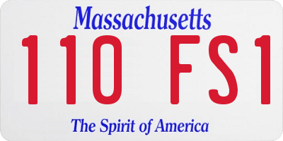 MA license plate 110FS1