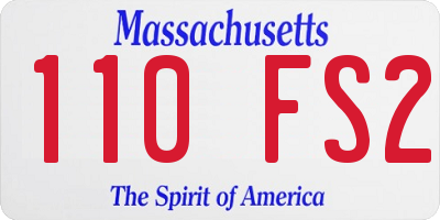 MA license plate 110FS2
