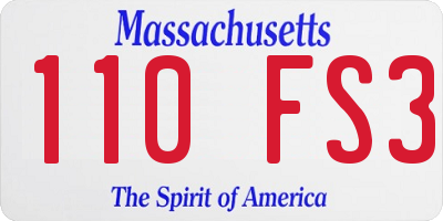 MA license plate 110FS3