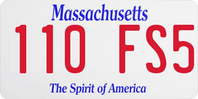 MA license plate 110FS5