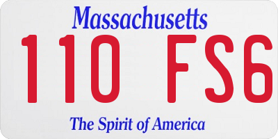 MA license plate 110FS6
