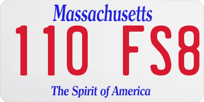 MA license plate 110FS8