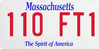 MA license plate 110FT1