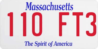 MA license plate 110FT3