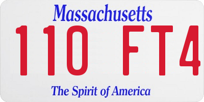MA license plate 110FT4