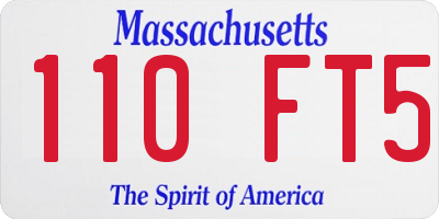 MA license plate 110FT5