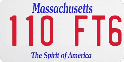 MA license plate 110FT6