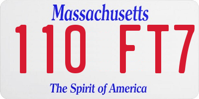 MA license plate 110FT7