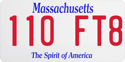 MA license plate 110FT8