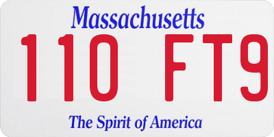MA license plate 110FT9