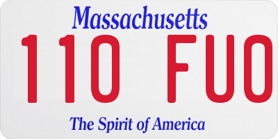 MA license plate 110FU0