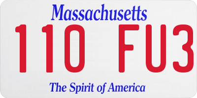 MA license plate 110FU3