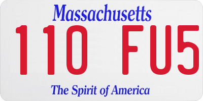 MA license plate 110FU5