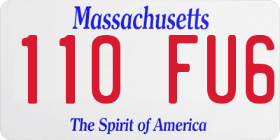 MA license plate 110FU6
