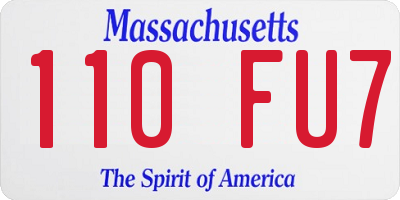 MA license plate 110FU7