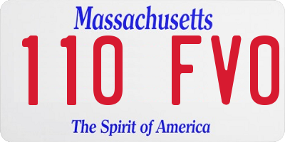 MA license plate 110FV0