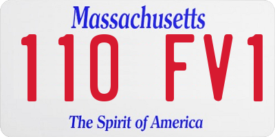 MA license plate 110FV1