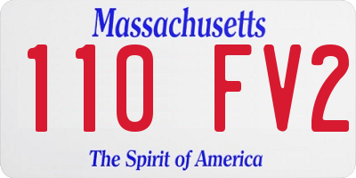MA license plate 110FV2