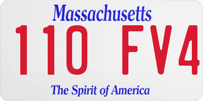 MA license plate 110FV4