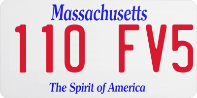 MA license plate 110FV5