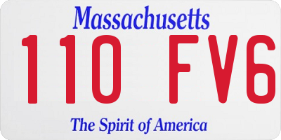 MA license plate 110FV6