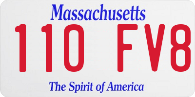 MA license plate 110FV8