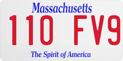 MA license plate 110FV9