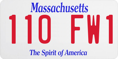 MA license plate 110FW1