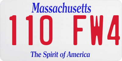 MA license plate 110FW4