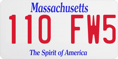 MA license plate 110FW5