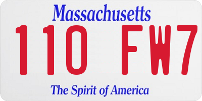 MA license plate 110FW7