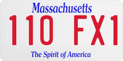 MA license plate 110FX1