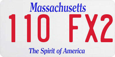 MA license plate 110FX2