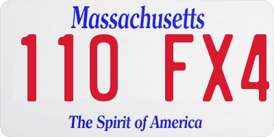 MA license plate 110FX4