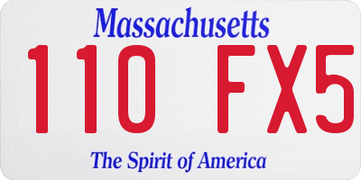 MA license plate 110FX5