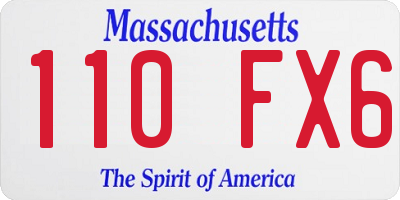 MA license plate 110FX6